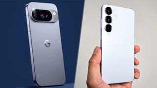 Pixel 10 render next to Galaxy S25