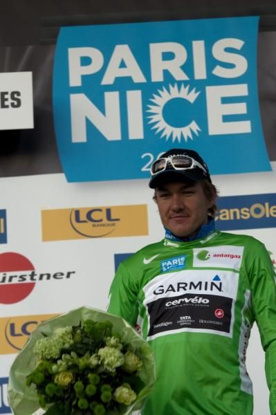 Heinrich Haussler (Garmin-Cervelo) donned the green points jersey.