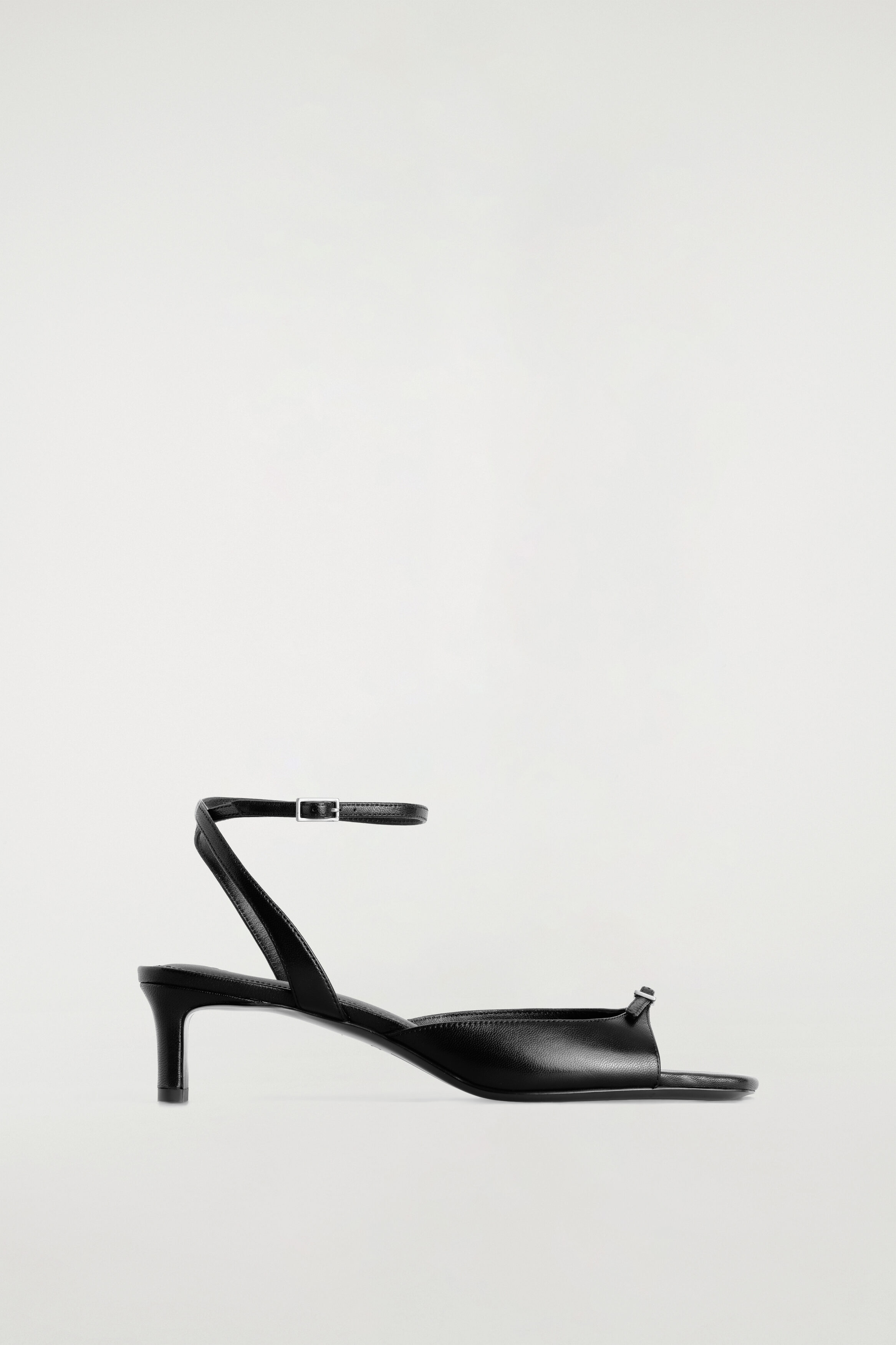 Buckled Leather Kitten Heels