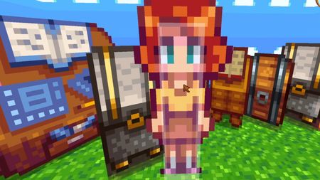 3D Stardew Valley mod showing Penny and some containters