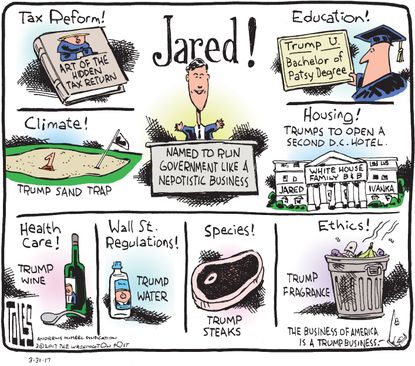 Political Cartoon U.S. Jared Kushner Trump Administration