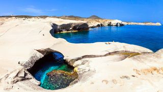 Sarakiniko beach, one of the best beaches in greece