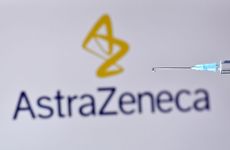 The AstraZeneca logo.