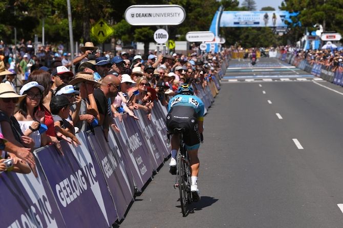 Davide Ballerini (Astana) takes on Challambra Crescent at the 2019 Cadel Evans Great Ocean Road Race