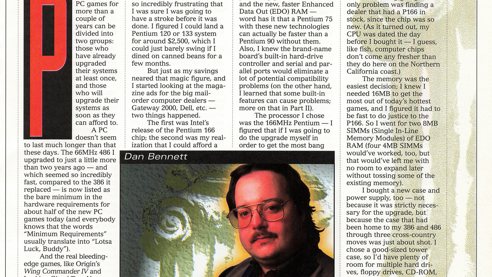 PC Gamer magazine 024 hardware column by Dan Bennett