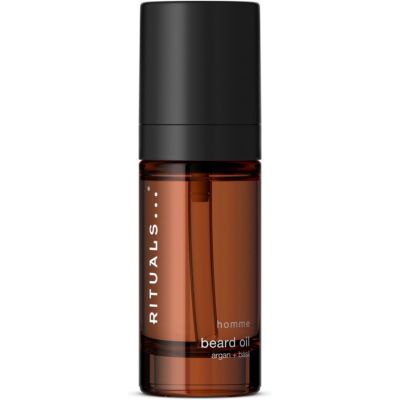 Rituals Homme Beard Oil, Nourishing Beard Oil for Men With Argan Oil and Basil for Soft, Conditioned Facial Hair, 30ml