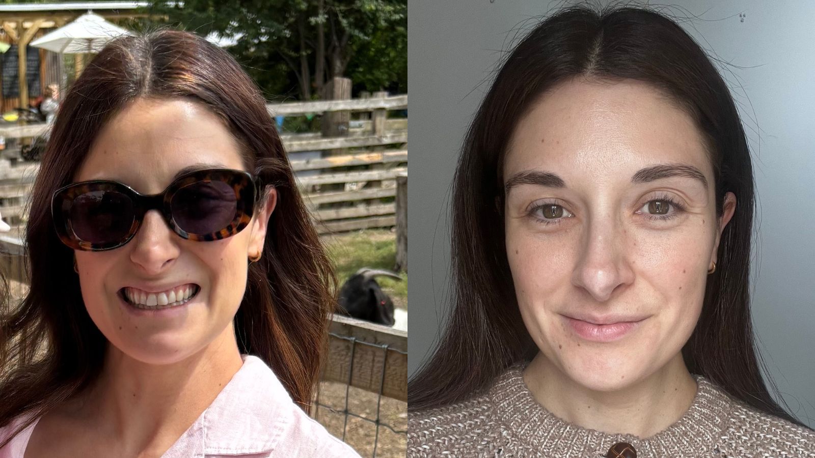 Jess before and after using the Osmo mask