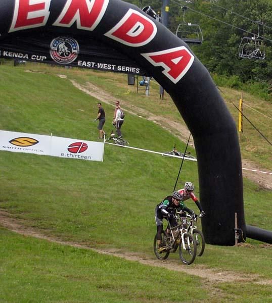 Mike Broderick wins his Super D sprint.