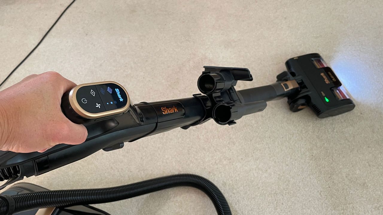 Shark Vertex Canister Vacuum being tested in writer's home