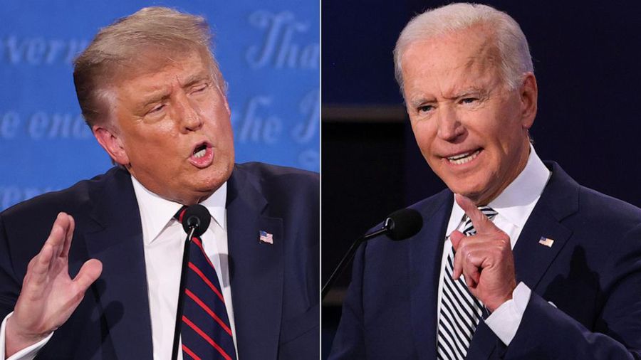 Donald Trump and Joe Biden during the first presidential debate in Cleveland