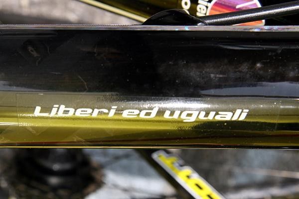 Liberi ed uguali (all free and equal) - one of Gibo's mottos that he lives by.