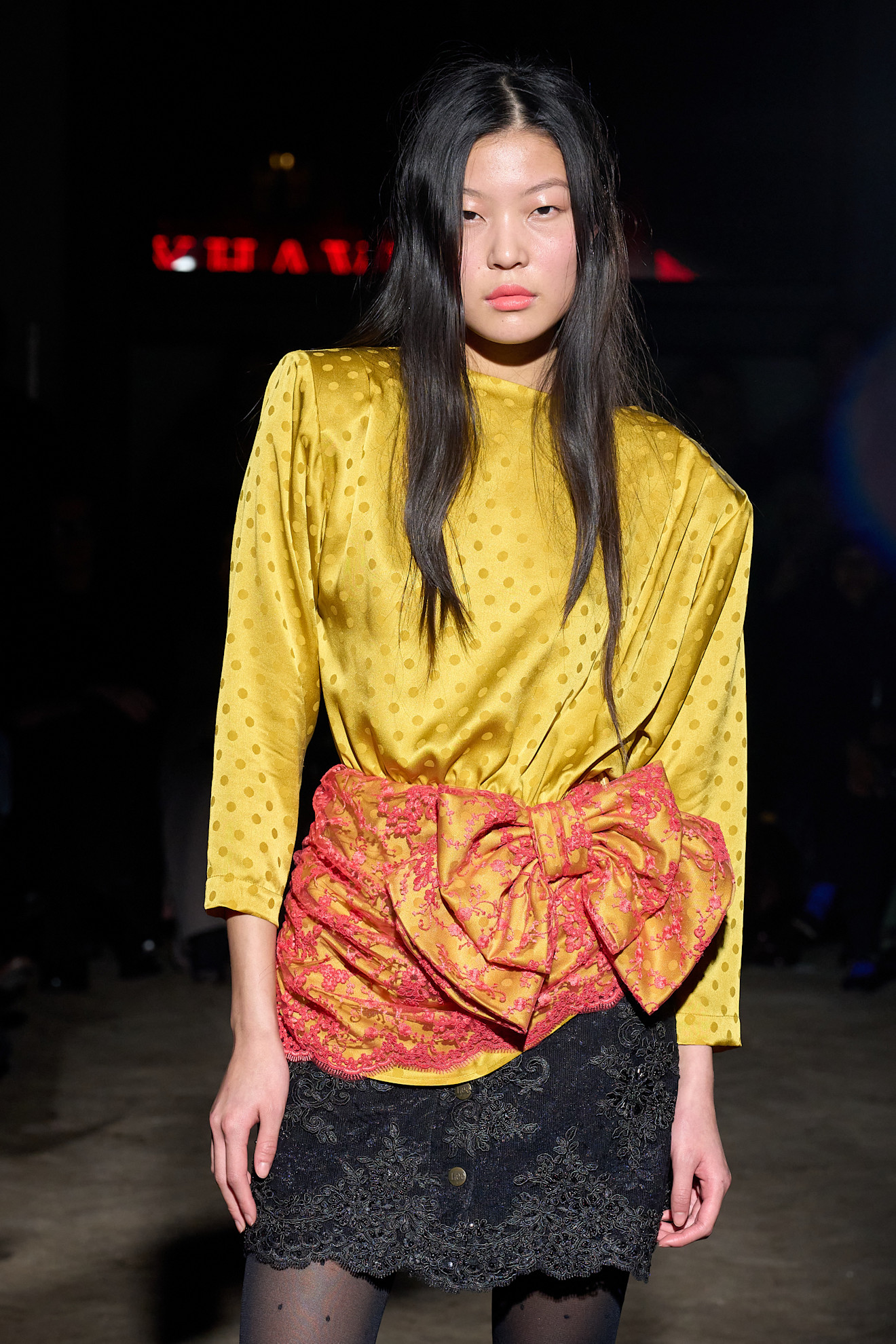 a model at caro editions f/w 26 runway show