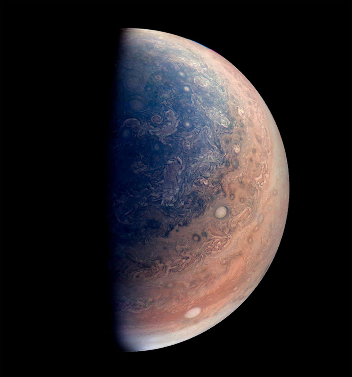 Juno View of Jupiter&#039;s South Pole