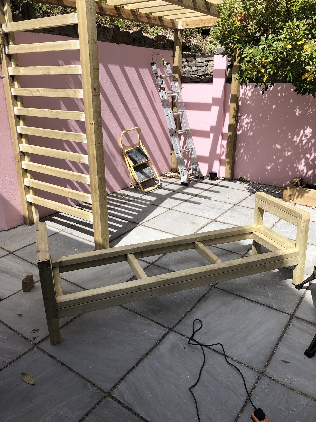DIY outdoor sofa in progress