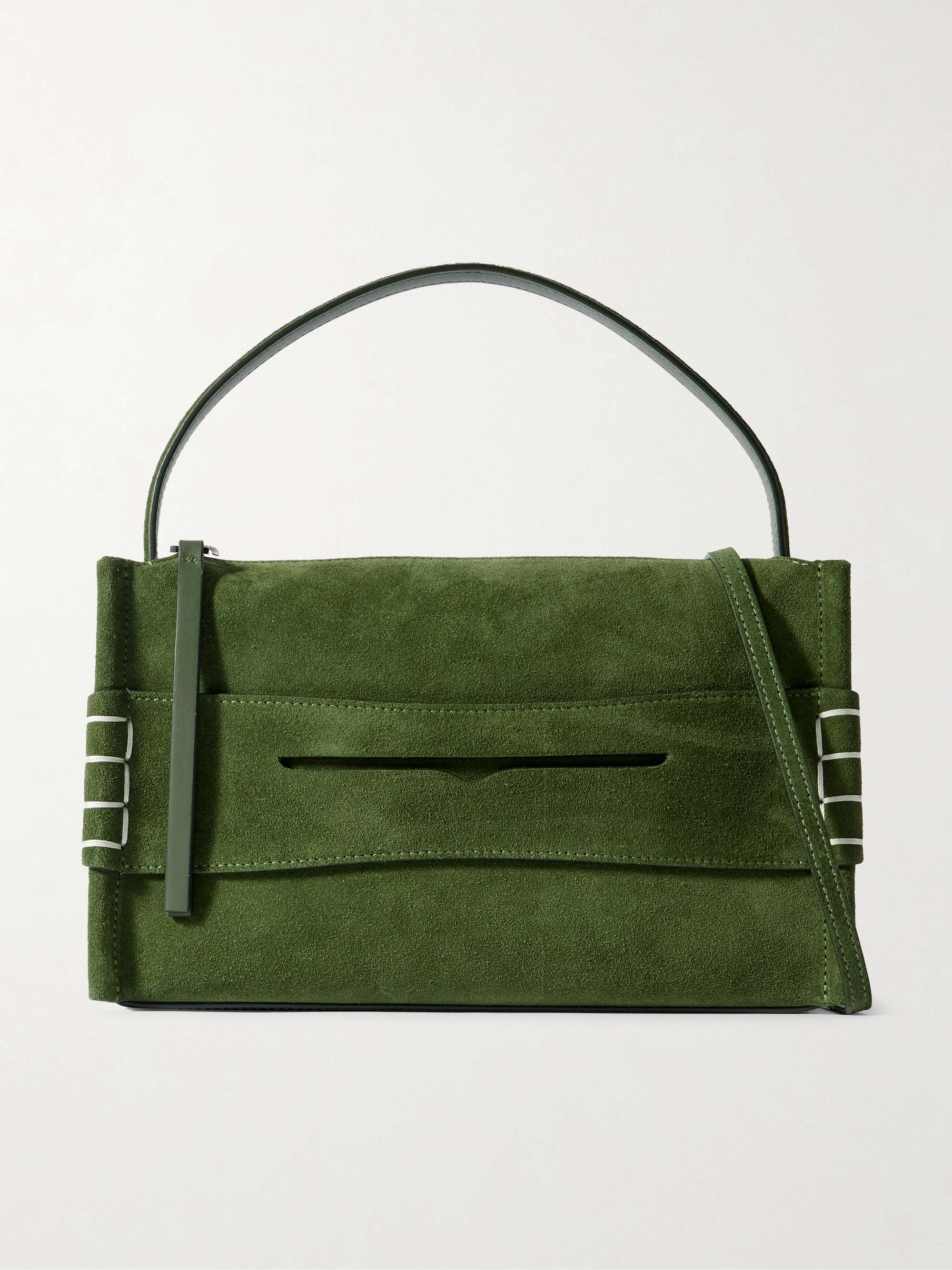 Loafer Embroidered Suede Shoulder Bag