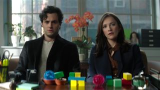 Charlotte Ritchie as Kate Lockwood, and Penn Badgley as Joe Goldberg in You season 5