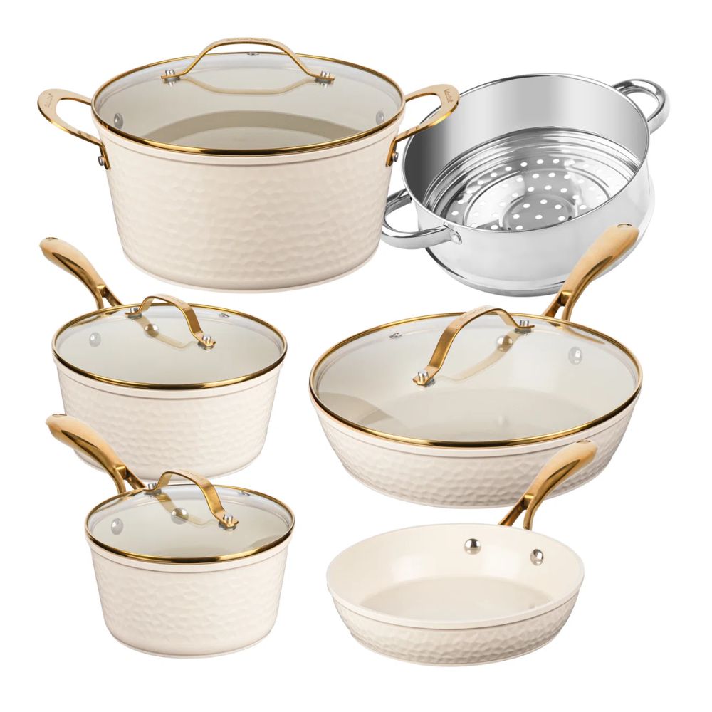 Gotham Steel 10 Piece Hammered Nonstick Ceramic Cookware Set