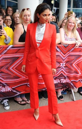 Nicole Scherzinger arrived in Leicester in this garish number or X Factor auditions
