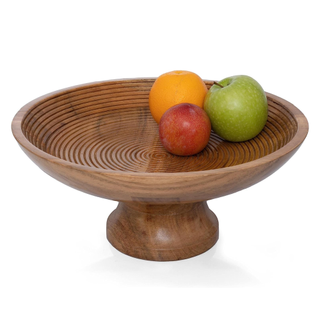 A wooden fruit bowl