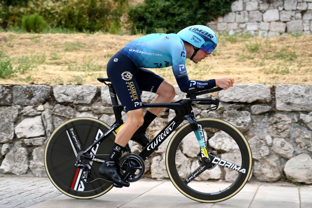 BURGOS SPAIN AUGUST 14 Alex Aranburu Deba of Spain and Team Astana Premier Tech competes during the 76th Tour of Spain 2021 Stage 1 a 71km individual time trial from Burgos Catedral de Santa Mara to Burgos lavuelta LaVuelta21 CapitalMundialdelCiclismo catedral2021 on August 14 2021 in Burgos Spain Photo by Stuart FranklinGetty Images