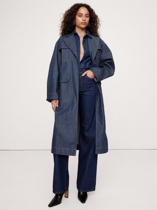 Banana Republic, Oversized Denim Trench Coat