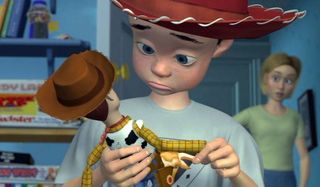 Andy in cowboy hat in Toy Story