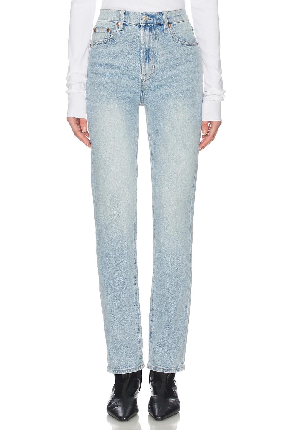 Bri High Rise Slim Straight Jeans