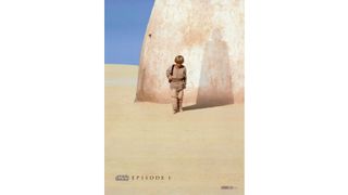 Poster for Phantom Menace featuring young Anakin casting a shadow of Darth Vader
