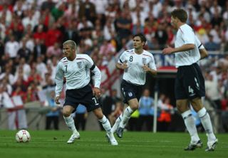 England's 'Golden Generation' - David Beckham, left, Frank Lampard, centre, and Gerrard Brazil – Wembley Stadium