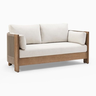 outdoor sofa wrapped in wood