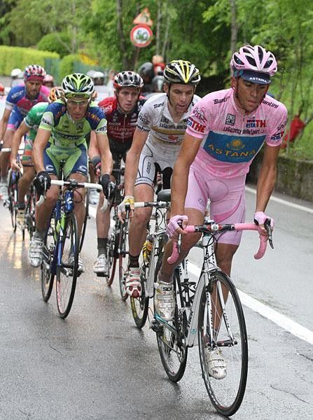 Contador was left to do the chasing himself when Di Luca attacked.