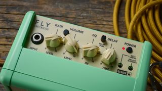The controls on a Blackstar Fly 3 desktop guitar amp