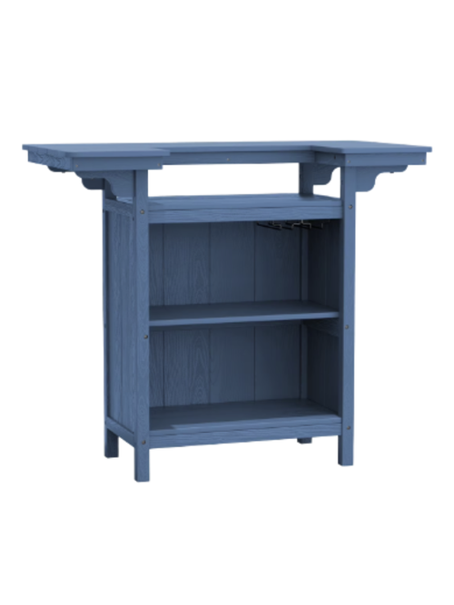 Outdoor Bar Table With Storage Shelves