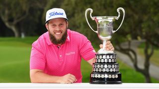 Andrew 'Beef' Johnston with the trophy after his win in the 2016 Open De Espana