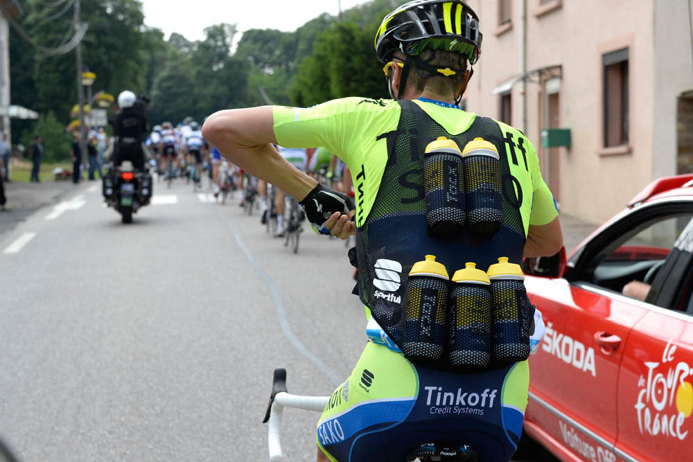 Tinkoff-Saxo's Tour de France water bottle vest | Cycling Weekly