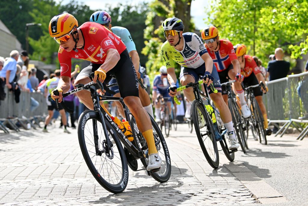 MONTDELENCLUS BELGIUM MAY 29 Jonas Abrahamsen of Norway and Team UnoX Mobility competes during the 83rd Circuit FrancoBelge 2024 a 1906km one day race from Tournai to MontdelEnclus on May 29 2024 in MontdelEnclus Belgium Photo by Luc ClaessenGetty Images