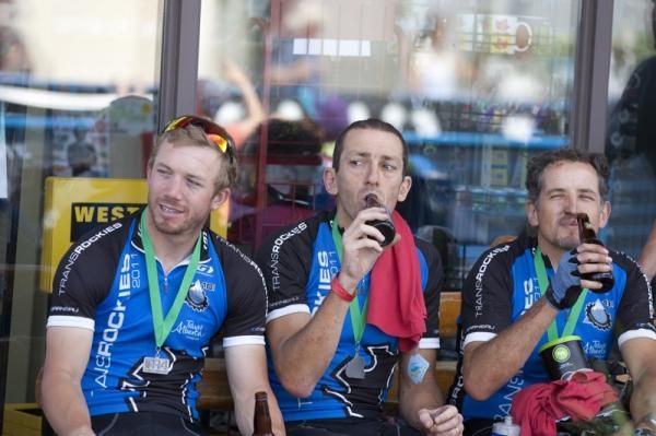 Beers were in order to celebrate the finish.