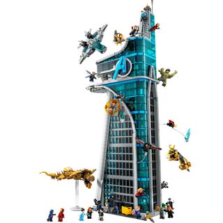 Lego Marvel Avengers Tower on a white background