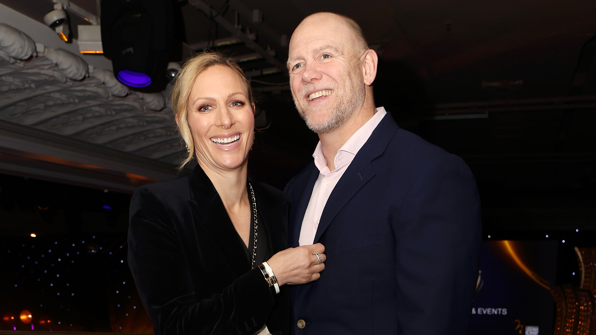 LONDON, ENGLAND - FEBRUARY 12: Zara Tindall and Mike Tindall attend the Legends of Rugby Dinner 2025 in aid of Nordoff Robbins at JW Marriott Grosvenor House on February 12, 2025 in London, England. (Photo by Lia Toby/Getty Images)