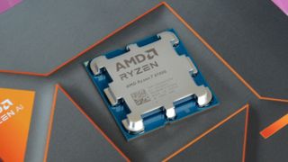 An AMD Ryzen 7 8700G on top of its retail packaging