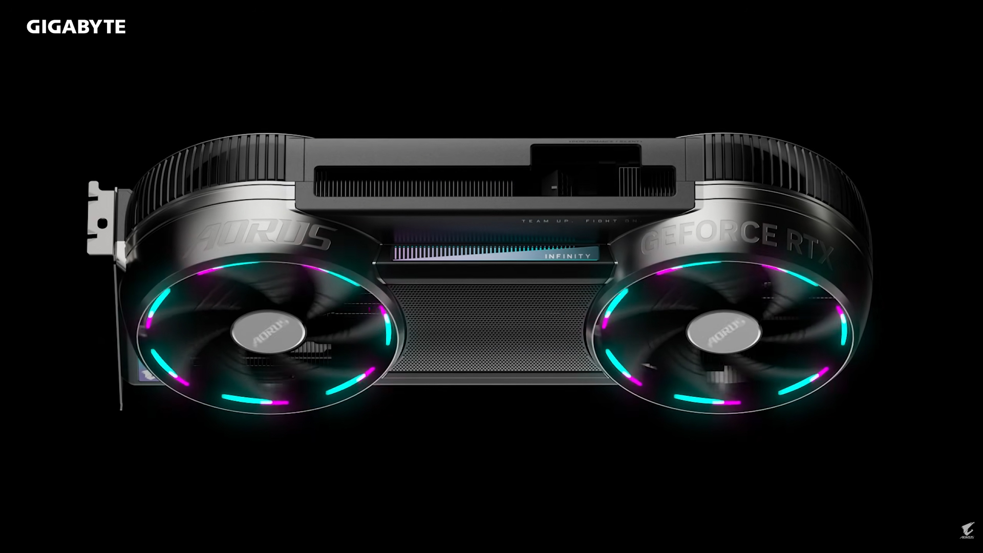 RGB lighting on the Gigabyte Aorus GeForce RTX 5090 Infinity