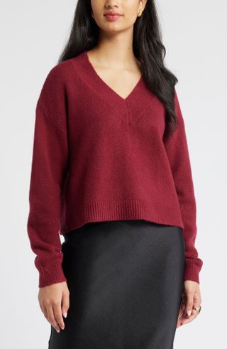 Open Edit, V-Neck Sweater