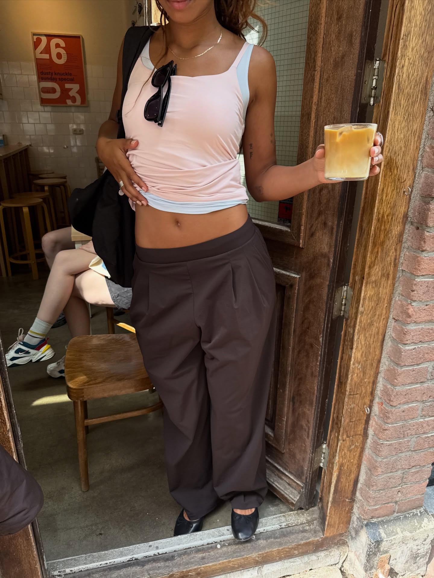 An image of a woman wearing summer ballet flats outfit idea 2026