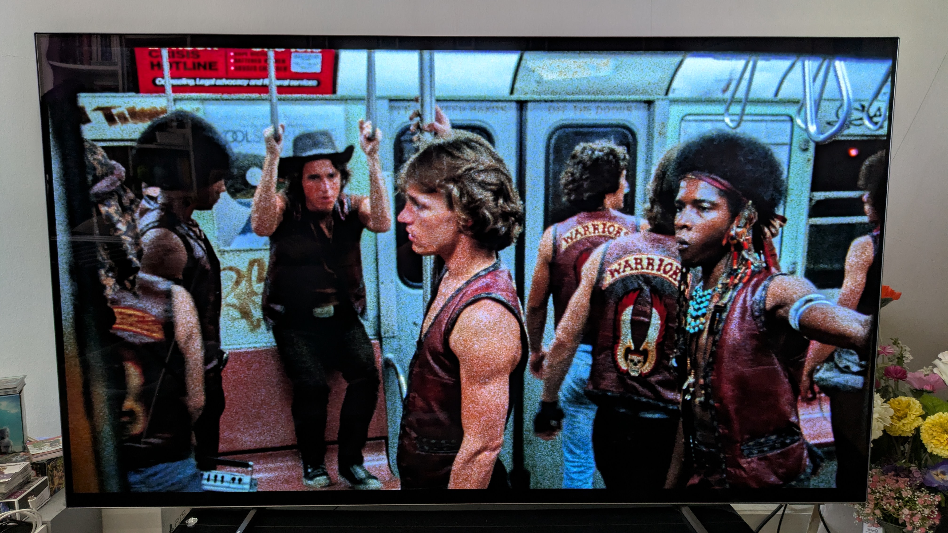 The Warriors 4K Blu-ray with Warriors gang members on a train