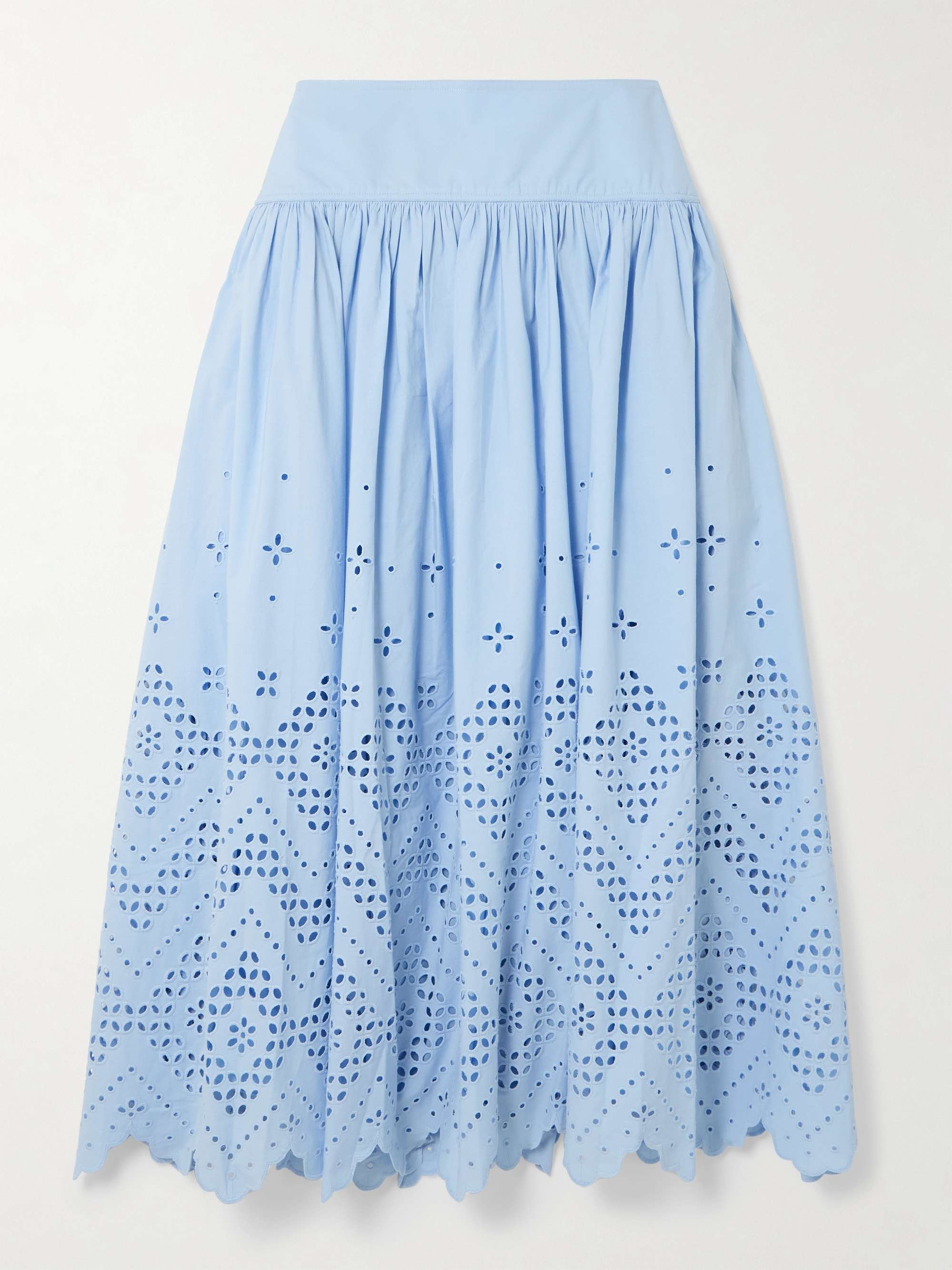 Broderie Anglaise Cotton Midi Skirt