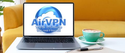 AirVPN on a laptop screen