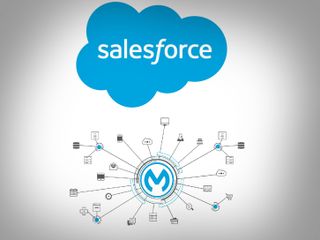 salesforce and mulesoft logos on a white background