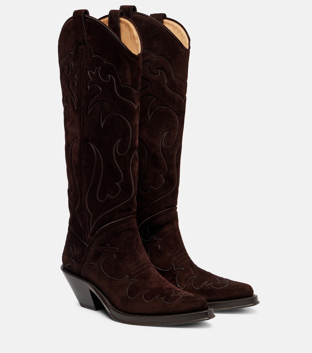 Capitana Leather Cowboy Boots in Brown - Gabriela Hearst