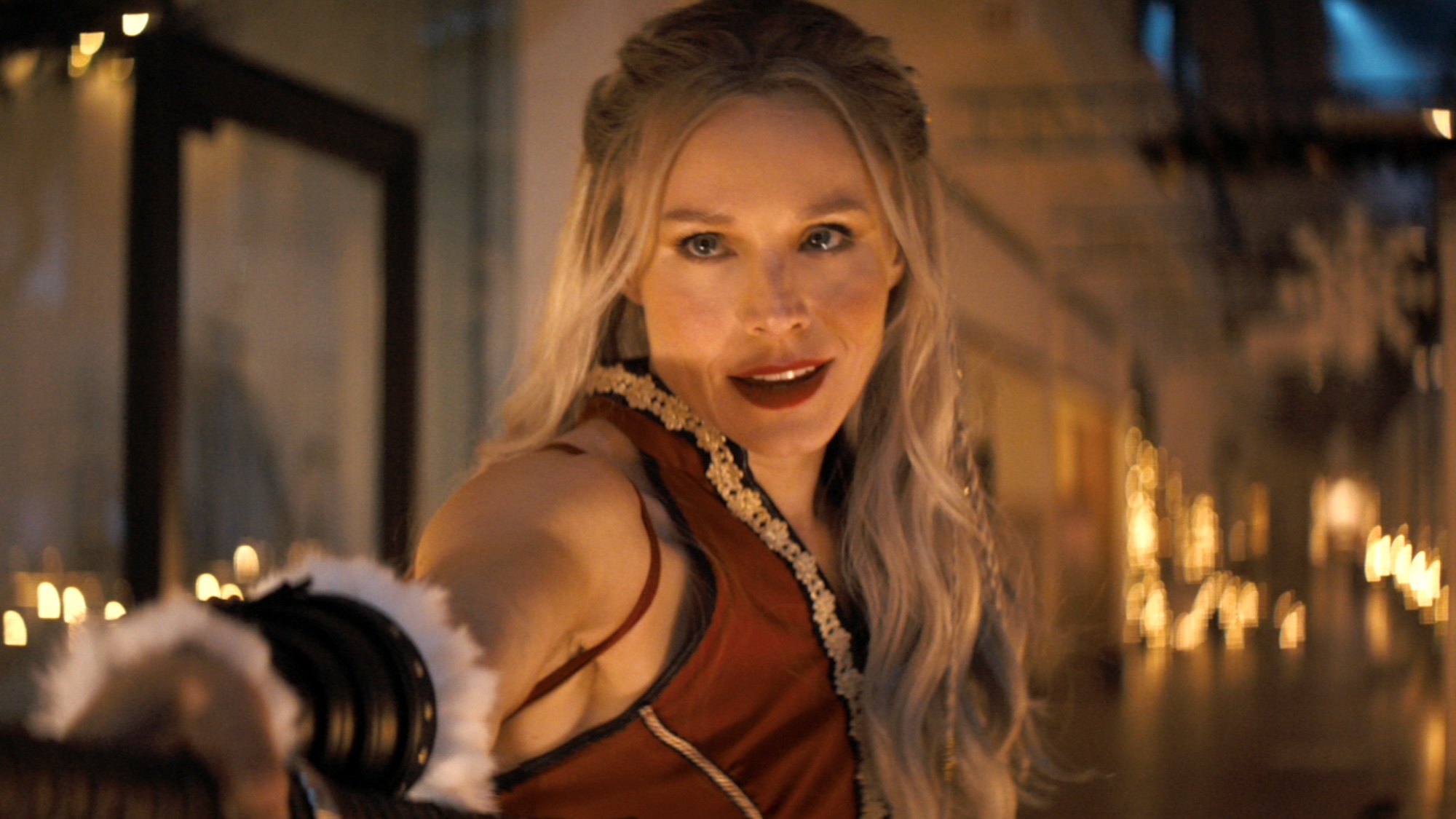 Kristen Bell smiling as Mrs. Claus in Violent Night 2