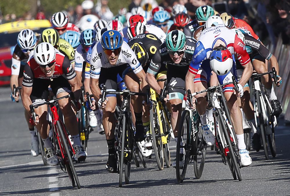 Arnaud Demare got the early jump, but Sam Bennett won stage 6 at Paris-Nice